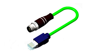 M12 to RJ45 Industrial Ethernet cable
